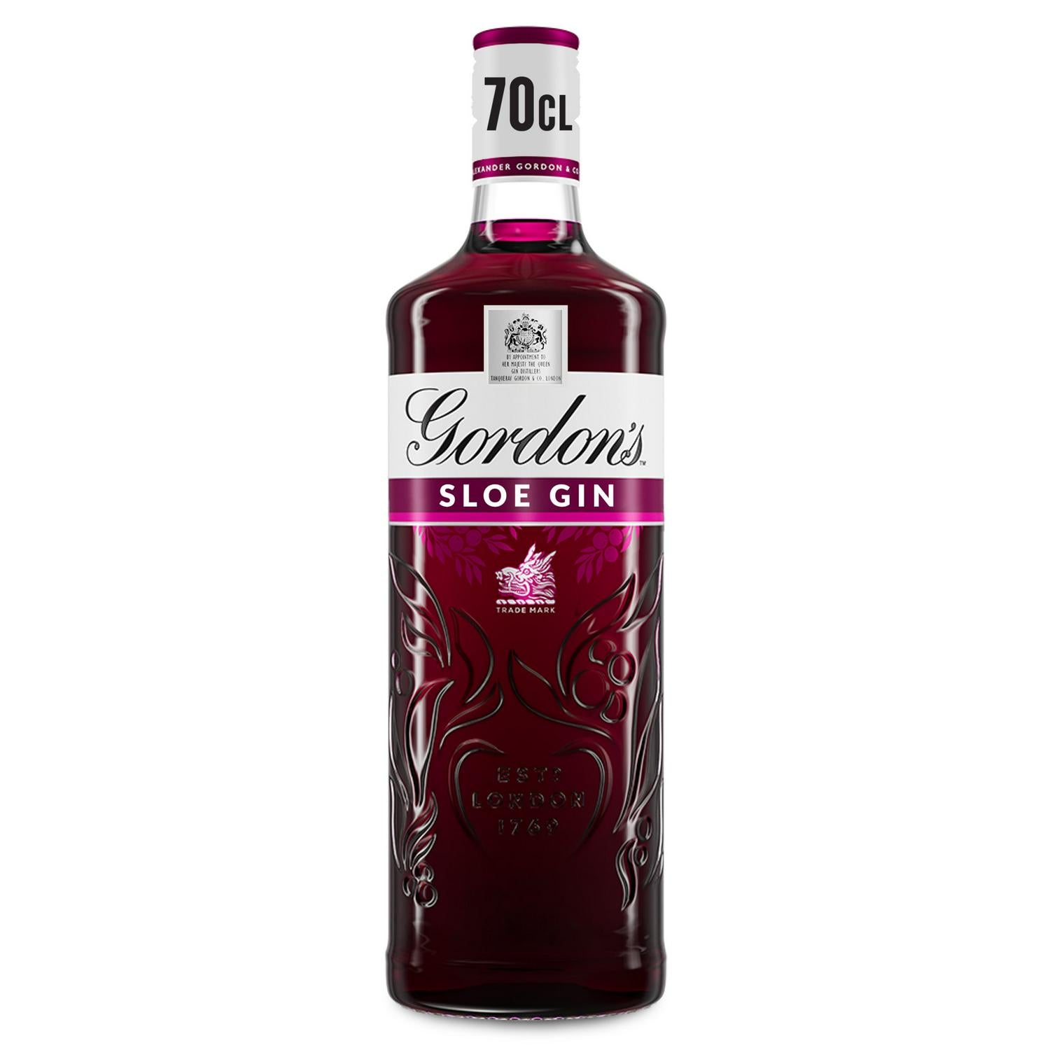 Sloe Gin with Handpicked Sloe Berries, 26% ABV, 70cl Bottle