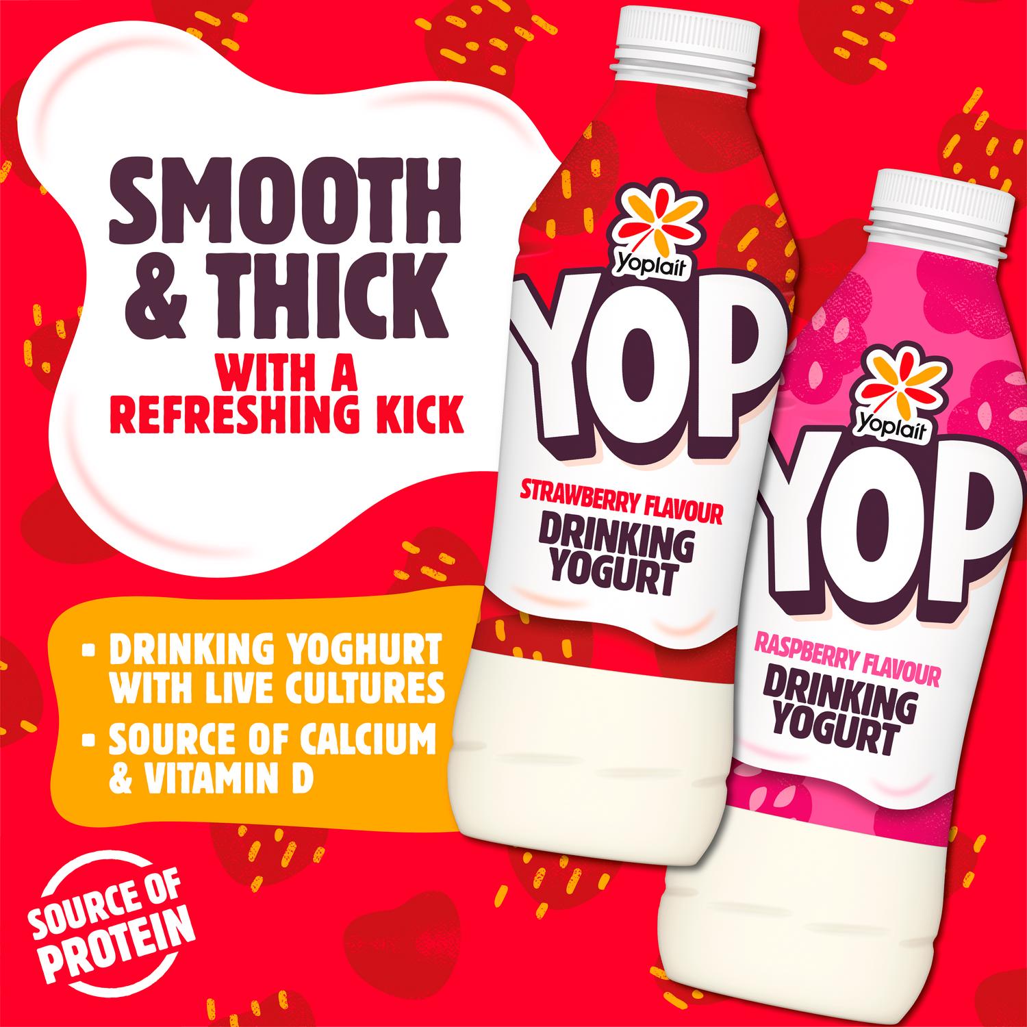 Yop strawberry flavour drinking yoghurt bottle 825g (British brand)