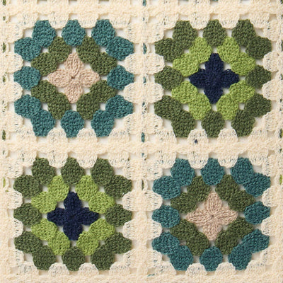 Sainsbury's Home Häkelkissen Geo Grün 43x43cm