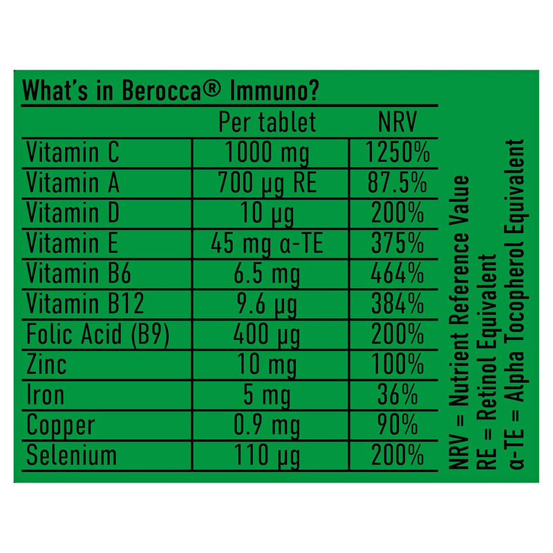 Berocca Immuno Energy effervescent tablets 30 - British product