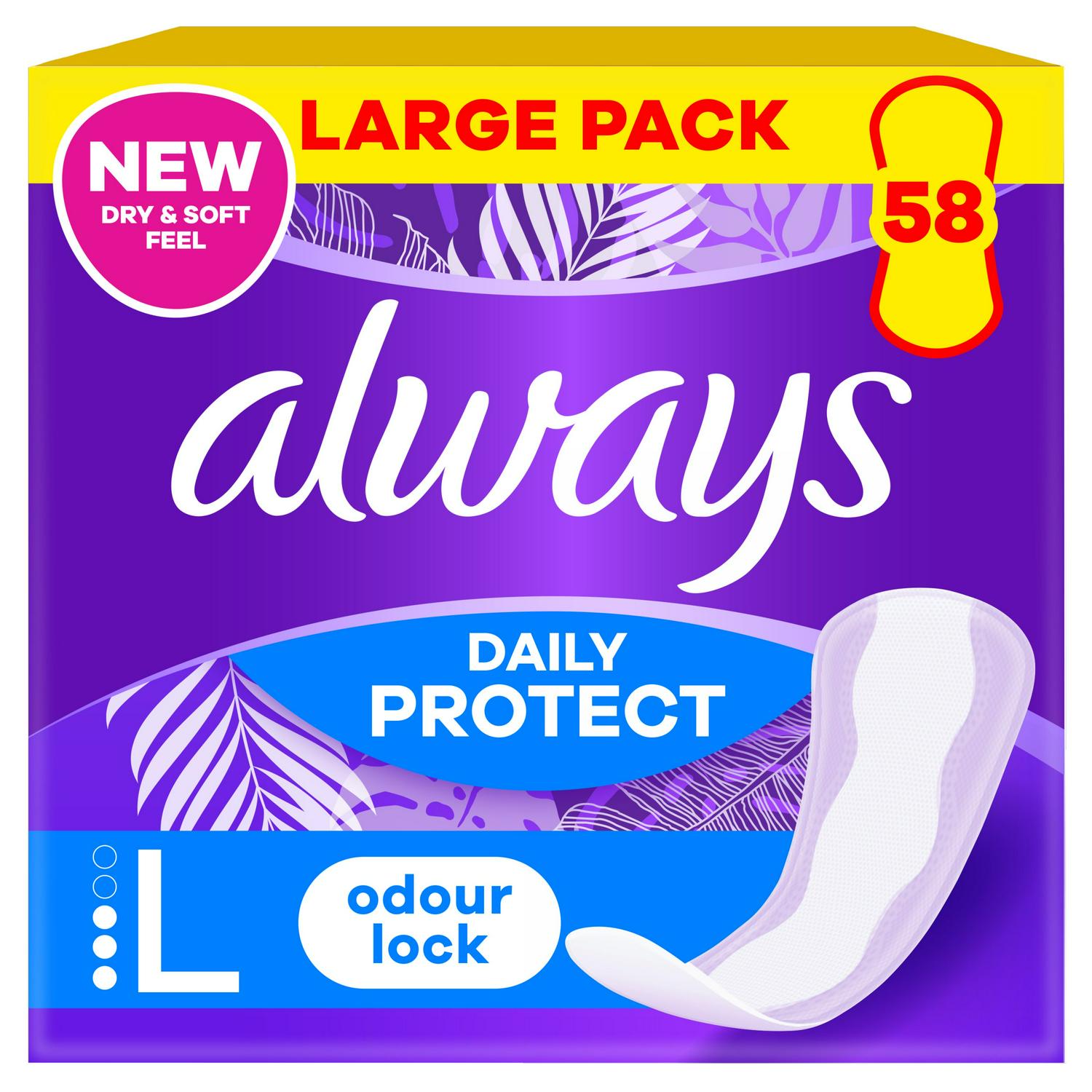 Always Dailies Extra Protect Panty Liners 58 Pack - British product