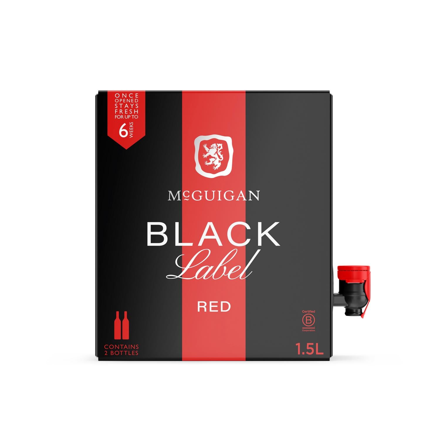 McGuigan Black Label red wine 1.5L, imported from the UK
