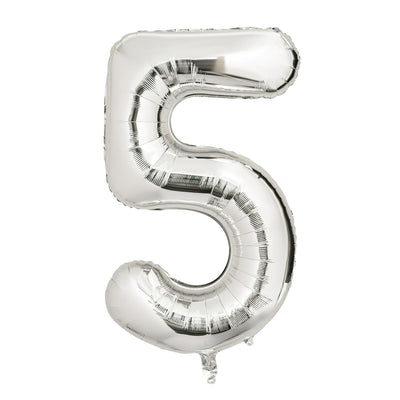 Sainsbury's Home Silver Foil Number Balloon Age 5 34 inch