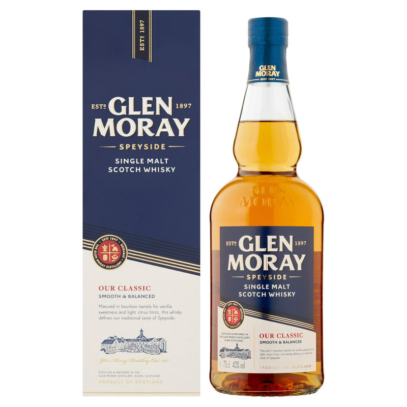 Glen Moray single malt whisky 70cl, UK version