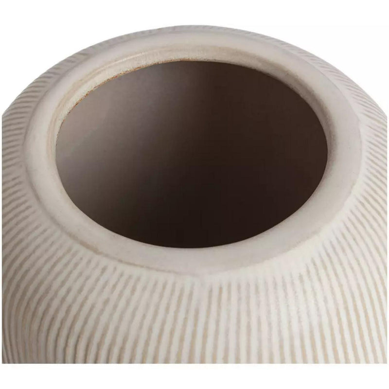 Habitat large ribbed ceramic vase natural, UK version