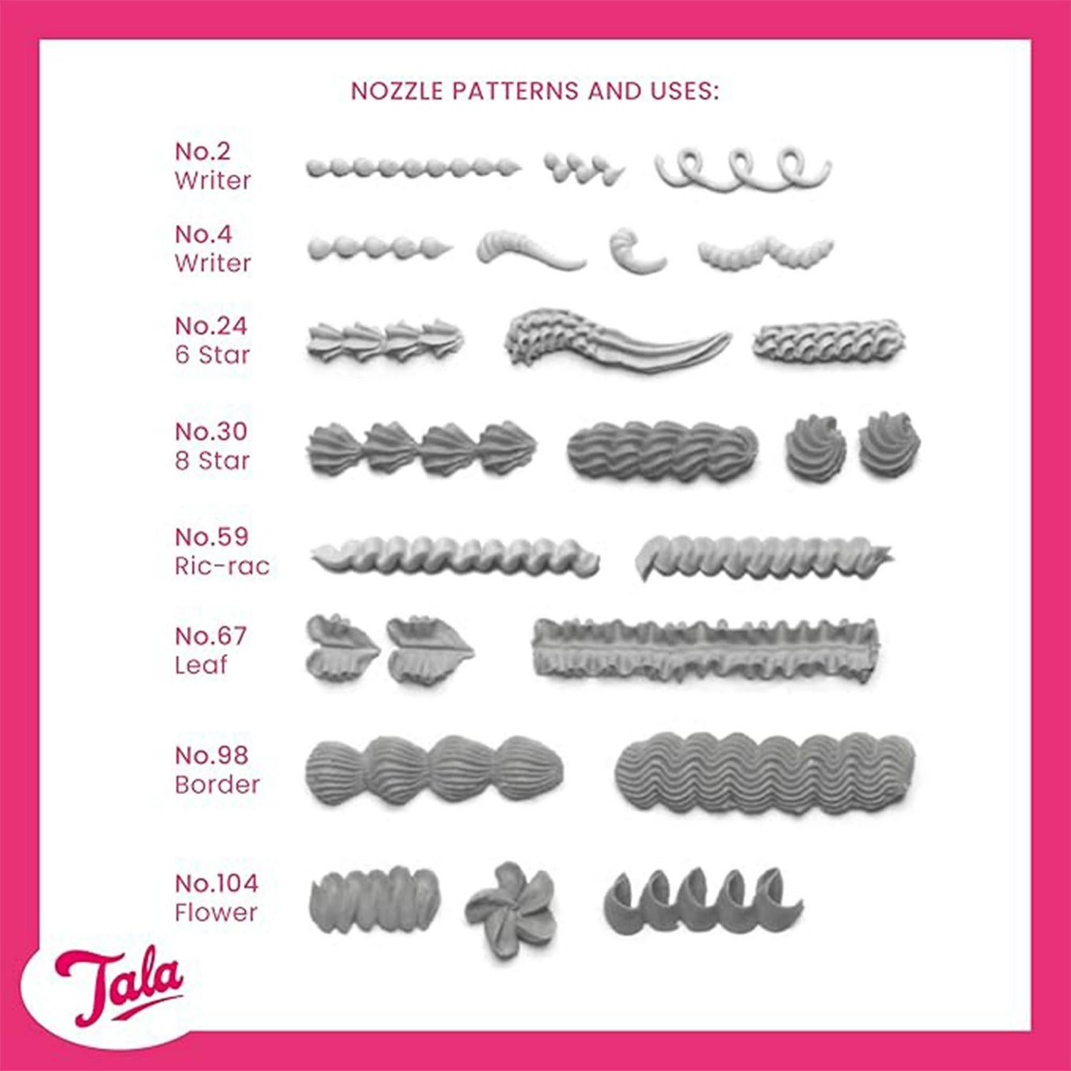 Tala Icing Bag Set Of 8 Nozzles (British brand)
