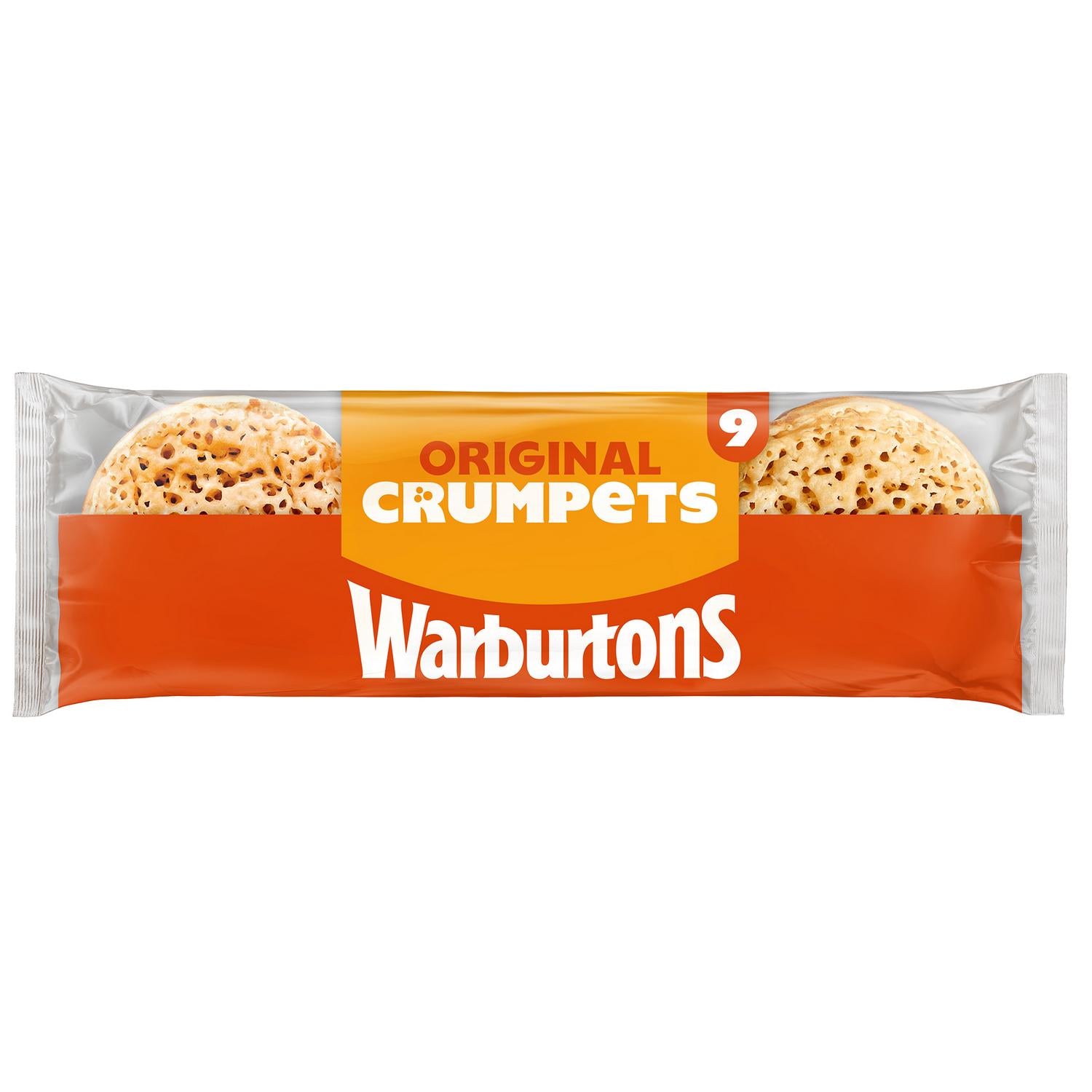 Warburtons traditional vegan crumpets pack of nine (British brand)