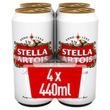 Stella Artois Premium Lager Beer Cans 4x440ml