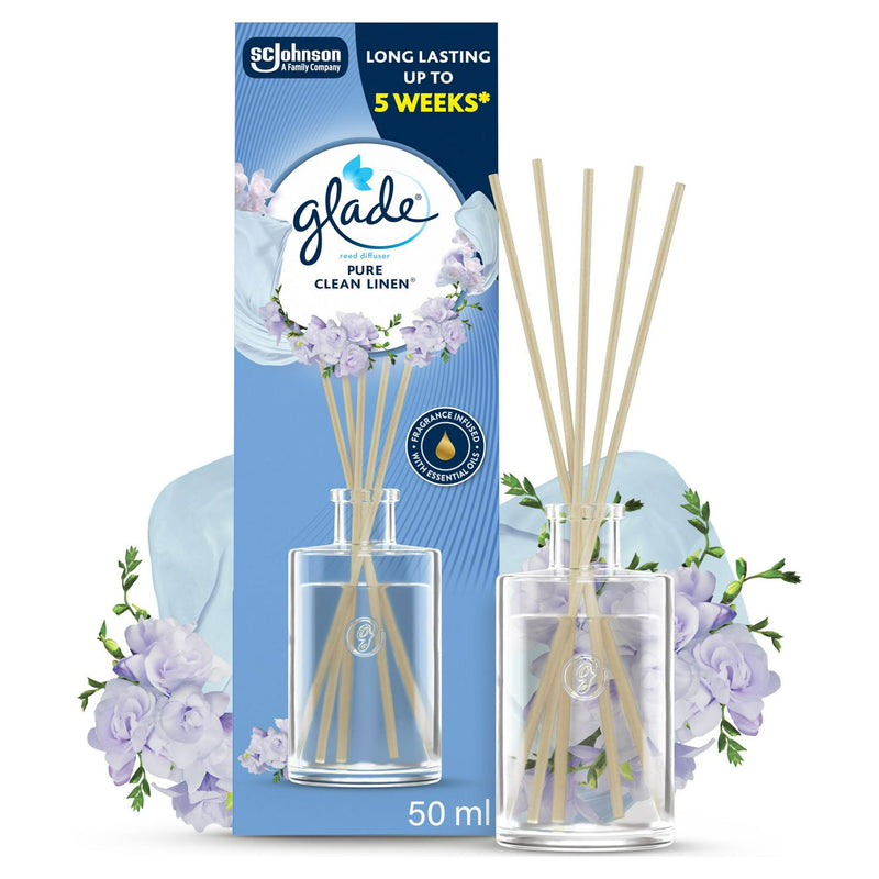 Glade Clean Linen Reed Diffuser 50ml, UK version