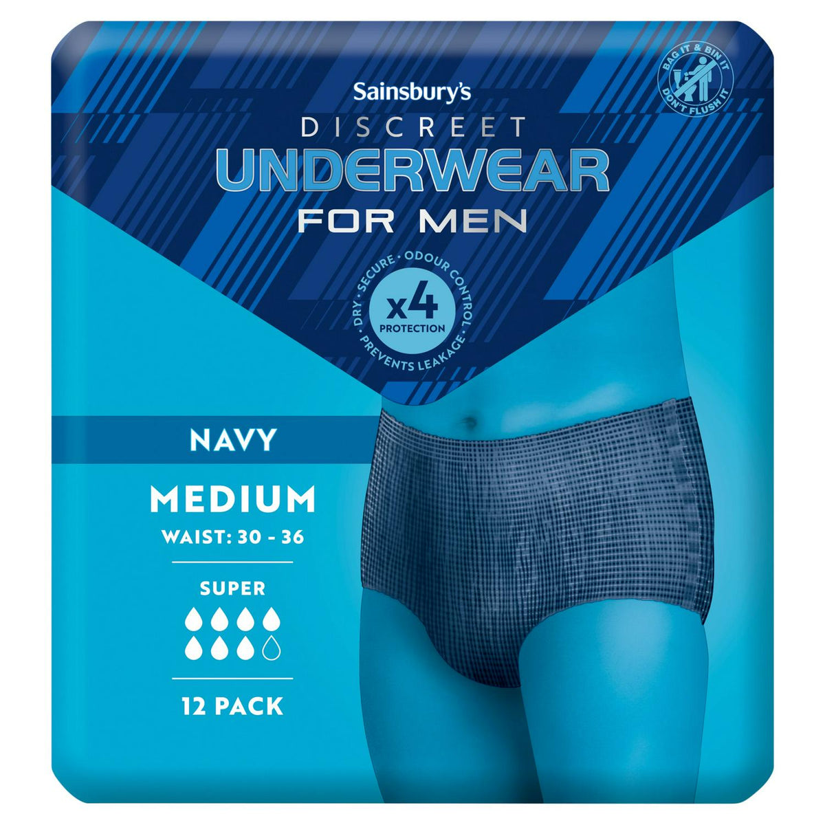 Sainsbury's Comfort Fit Discreet Underwear Super Medium Pants 12 Pack (British brand)