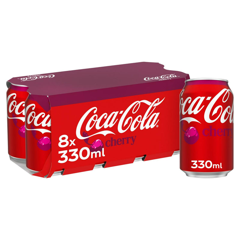 Coca-Cola Cherry Cola Cans 8 x 330ml - British product