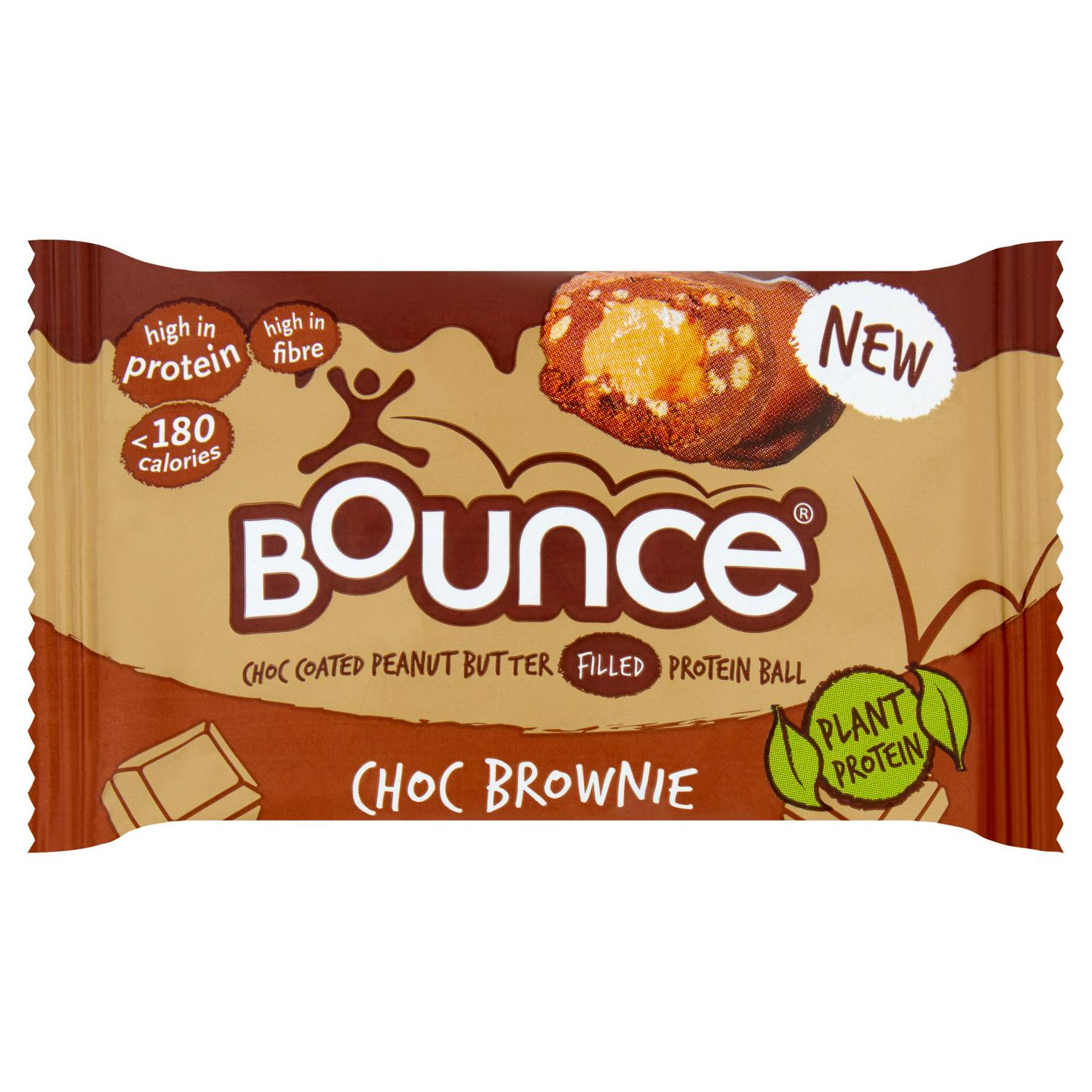 Bounce chocolate brownie peanut butter protein ball 40g - British product