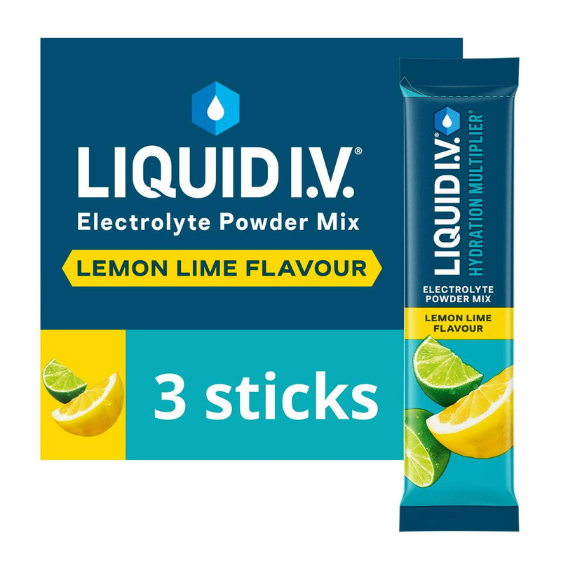 Liquid IV electrolyte powder lemon lime 3 sachets, UK version