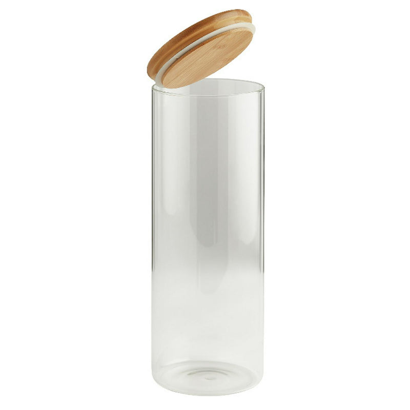 Habitat glass storage jar bamboo lid 1.8L, UK version
