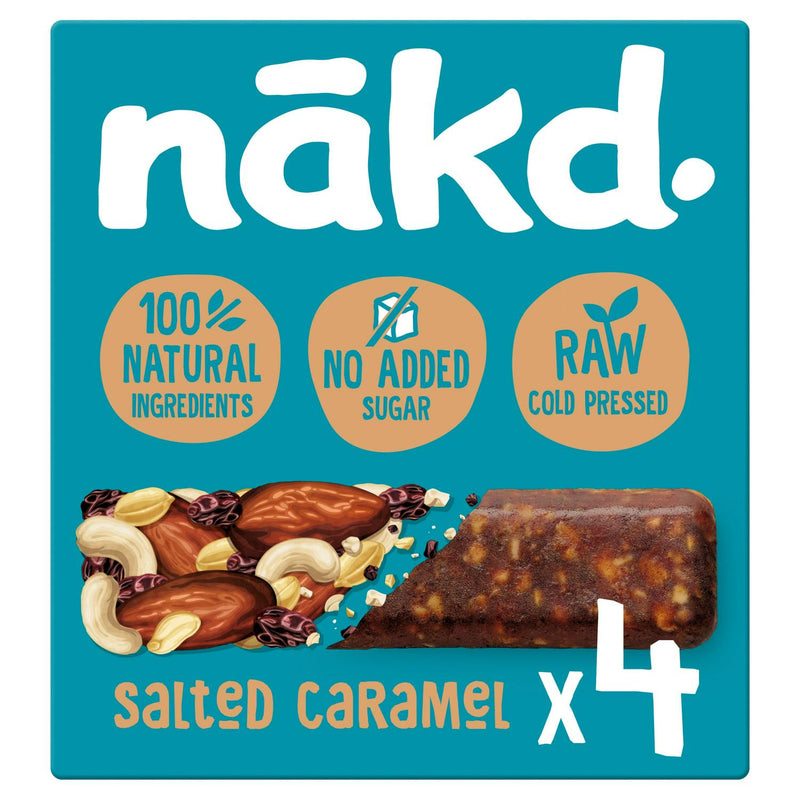 Nakd Salted Caramel Fruit and Nut Bars 4x35g (British brand)