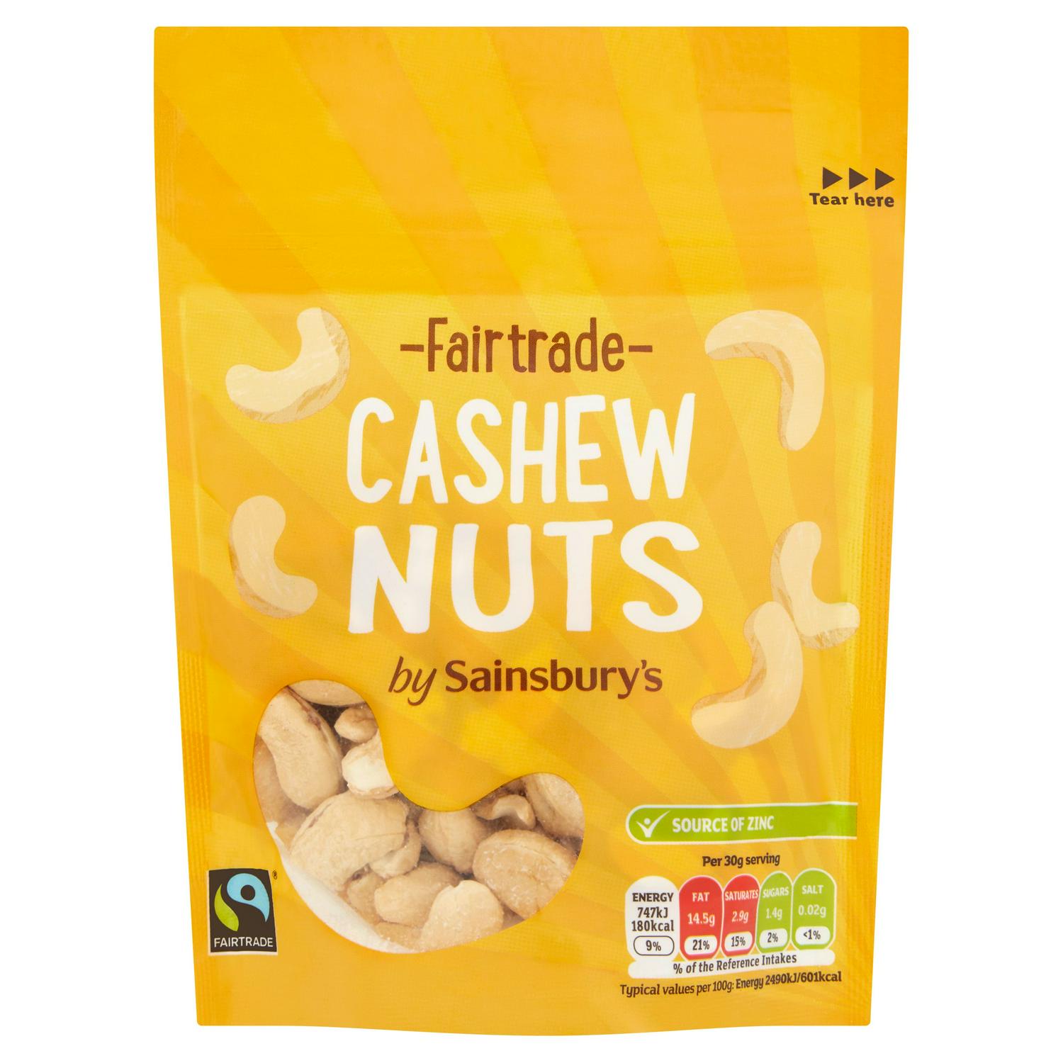 Sainsbury's Fairtrade Cashew Nuts 100g - British product
