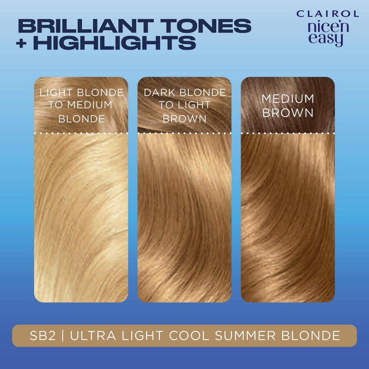 Clairol Ultra Light Cool Summer Blonde SB2 Permanent Crème Hair Dye - British product