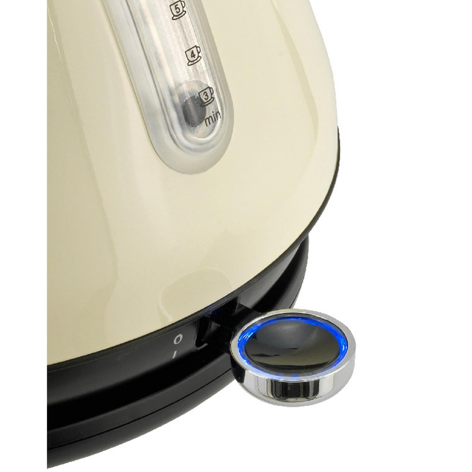 Cookworks almond metal pyramid kettle 1.7L - British product