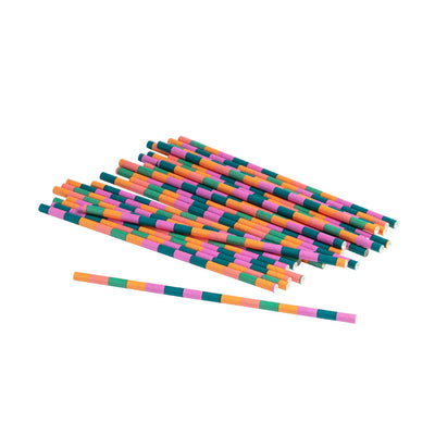 Pailles en papier Habitat Rio Carnival, lot de 25