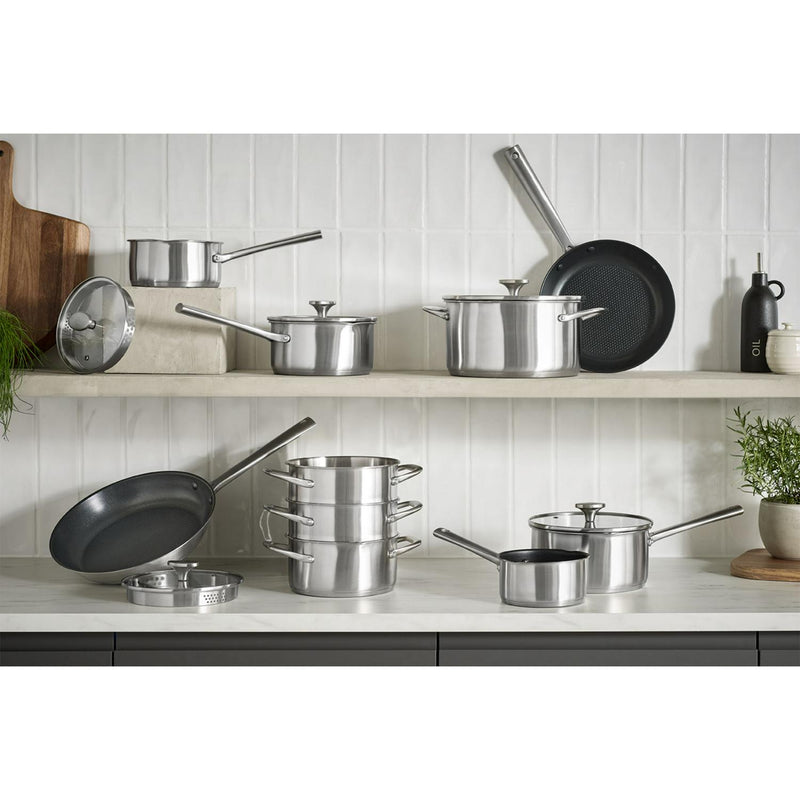 Habitat 28cm Ellipse Brushed Stainless Steel Frying Pan