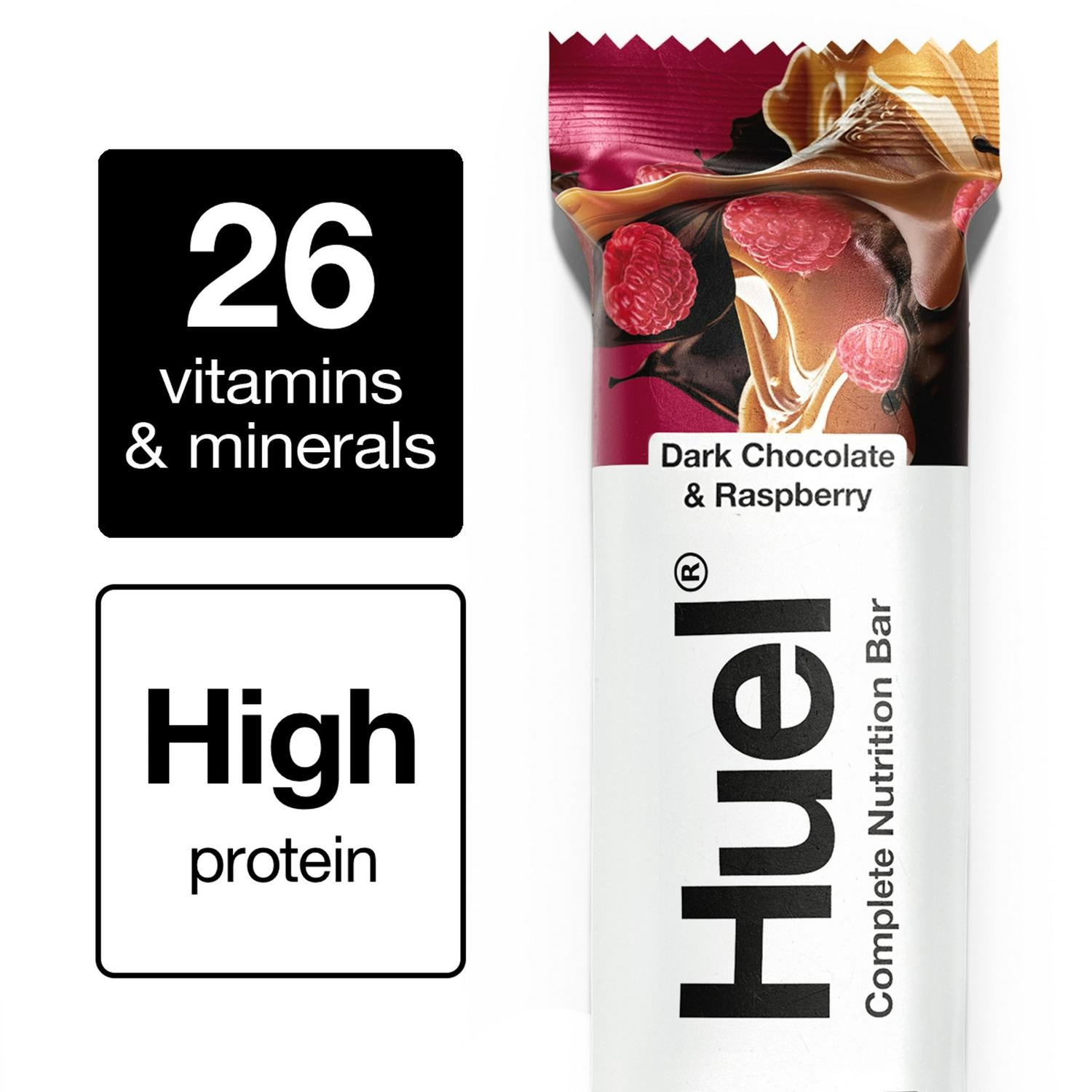 Huel Dark Chocolate & Raspberry Bar 55g, UK version