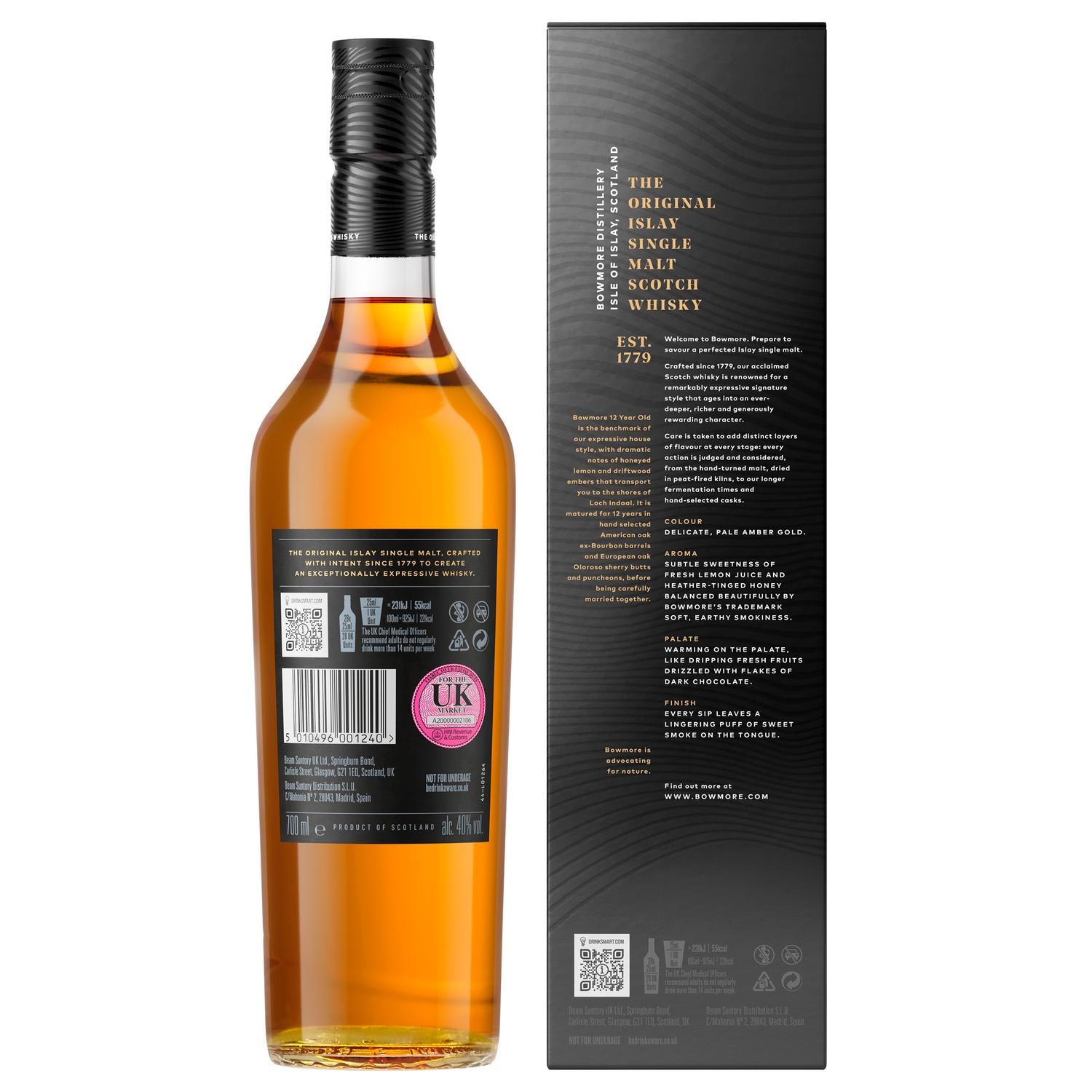 Bowmore 12 Year Old Single Malt Scotch Whisky 70cl - British product