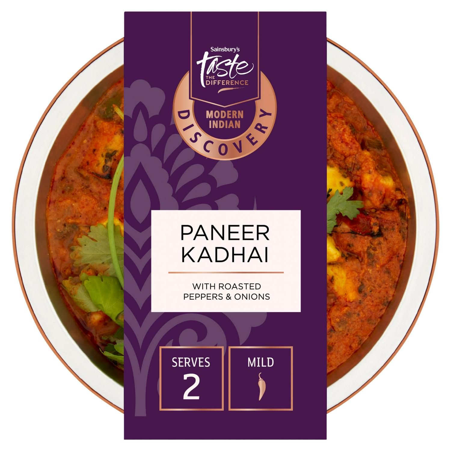 Sainsbury's paneer kadhai with tomato and pepper sauce 400g (British brand)