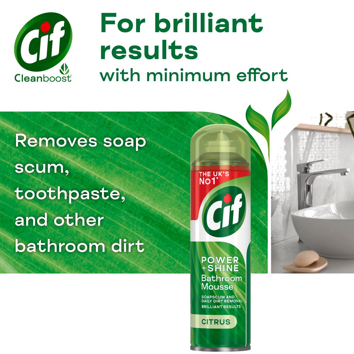 Cif citrus bathroom cleaner mousse 500ml - British product