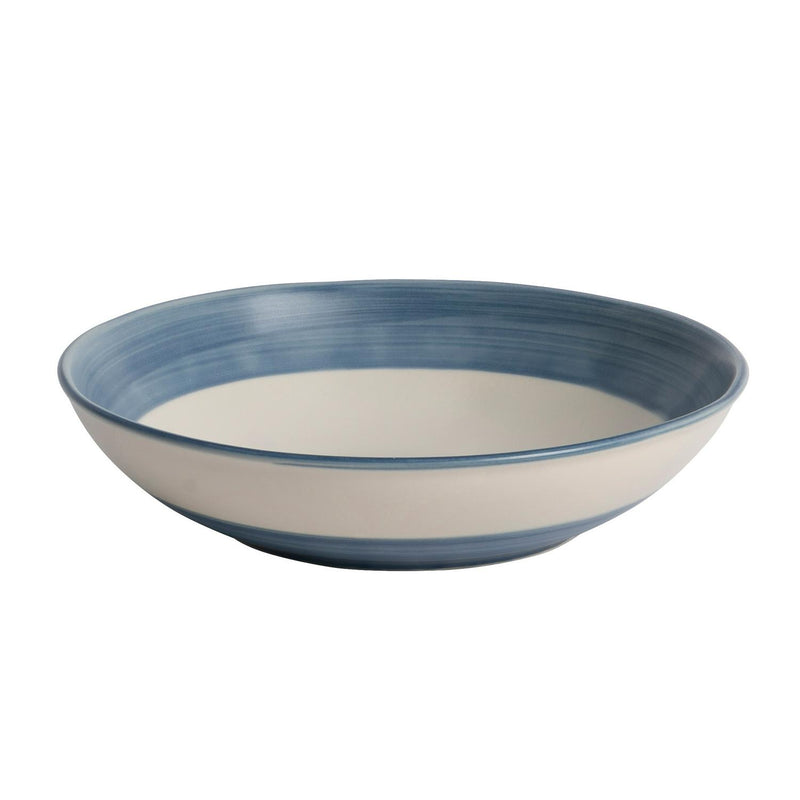 Habitat Artisan Stripe Stoneware Pasta Bowl - Blue