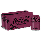 Coca Cola Zero Sugar Cherry cola drink 8x330ml - British product