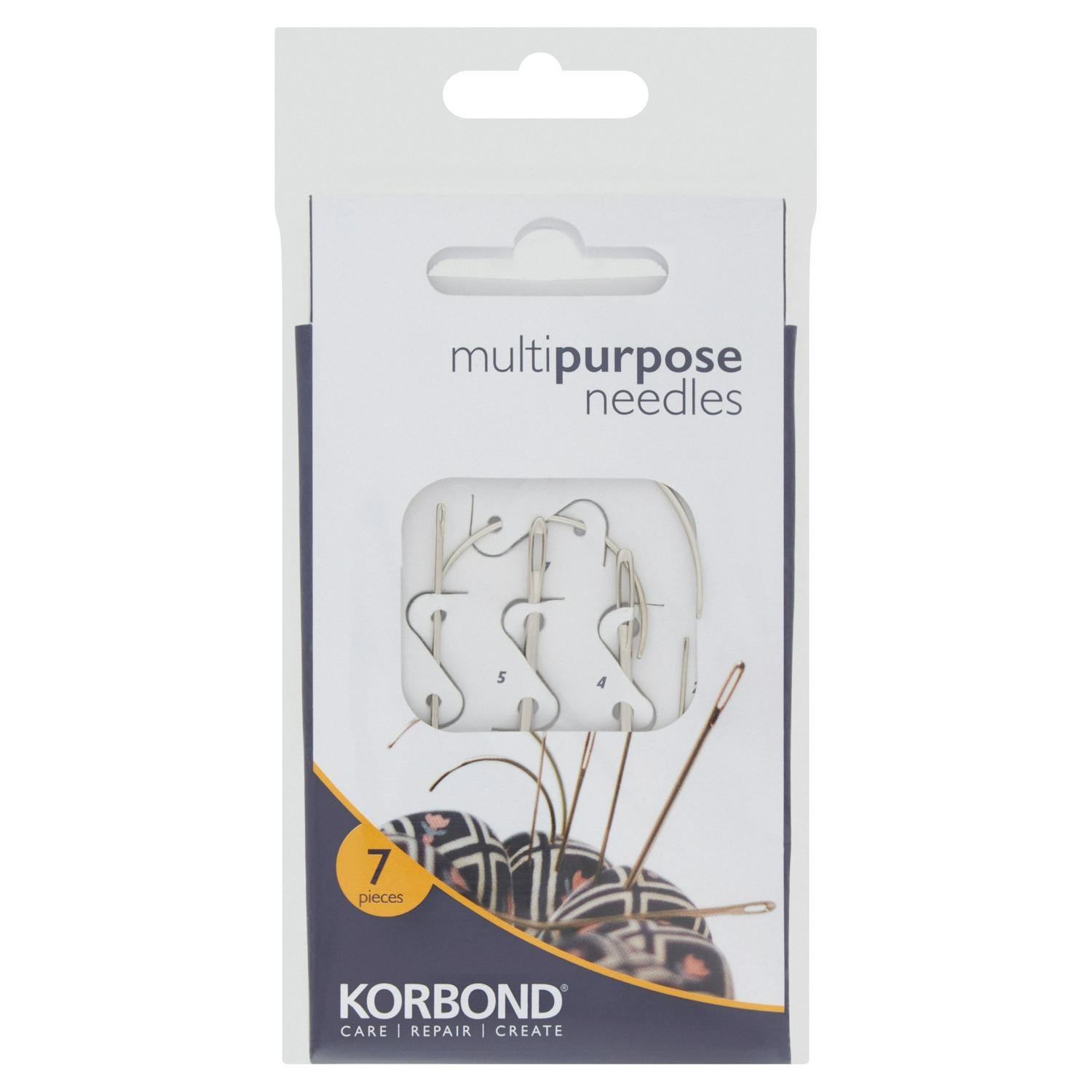Korbond Care & Repair Multi-Purpose Needles 7 Pieces, UK version