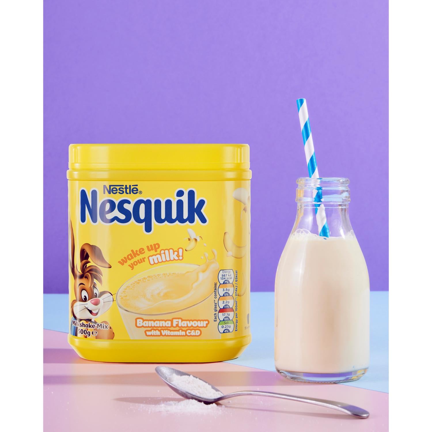 Nesquik banana flavoured milkshake powder 500g - British product