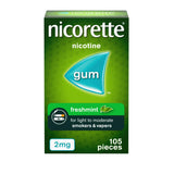 Nicorette Freshmint Gum Pieces Quit Smoking Aid x105 2mg
