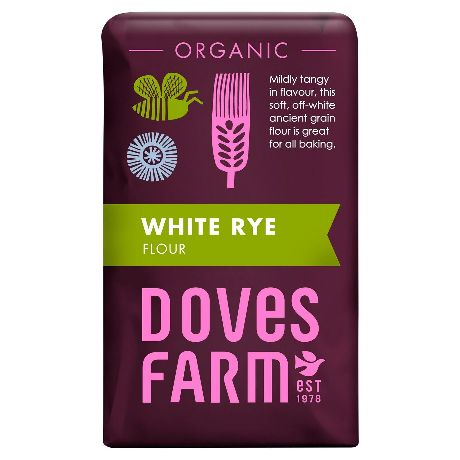 Doves Farm organic white rye flour 1kg - British product