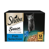 Sheba Sauce Collection Fish Selection Adult Cat Food Pouch 12 x 85g