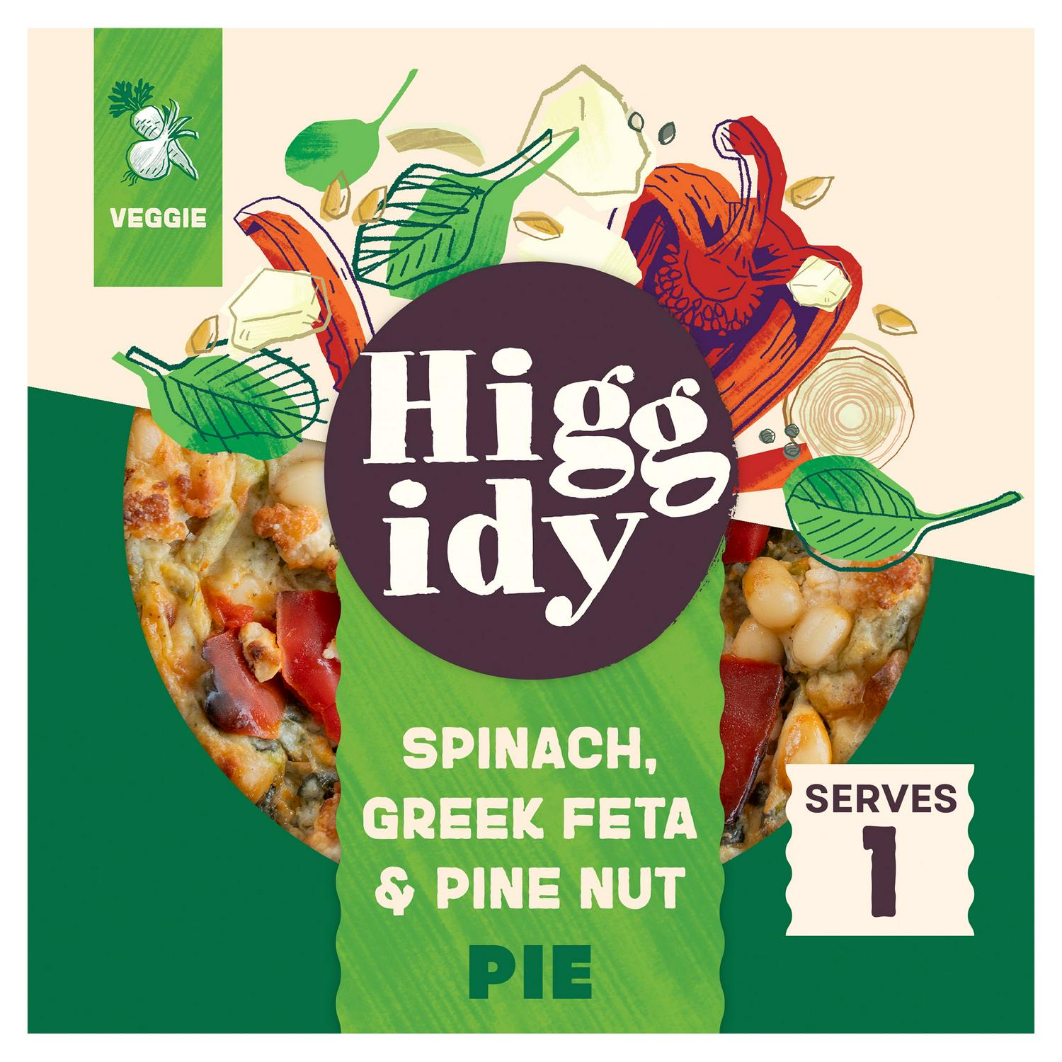 Higgidy Spinach Feta Pine Nut Pie 200g, UK version