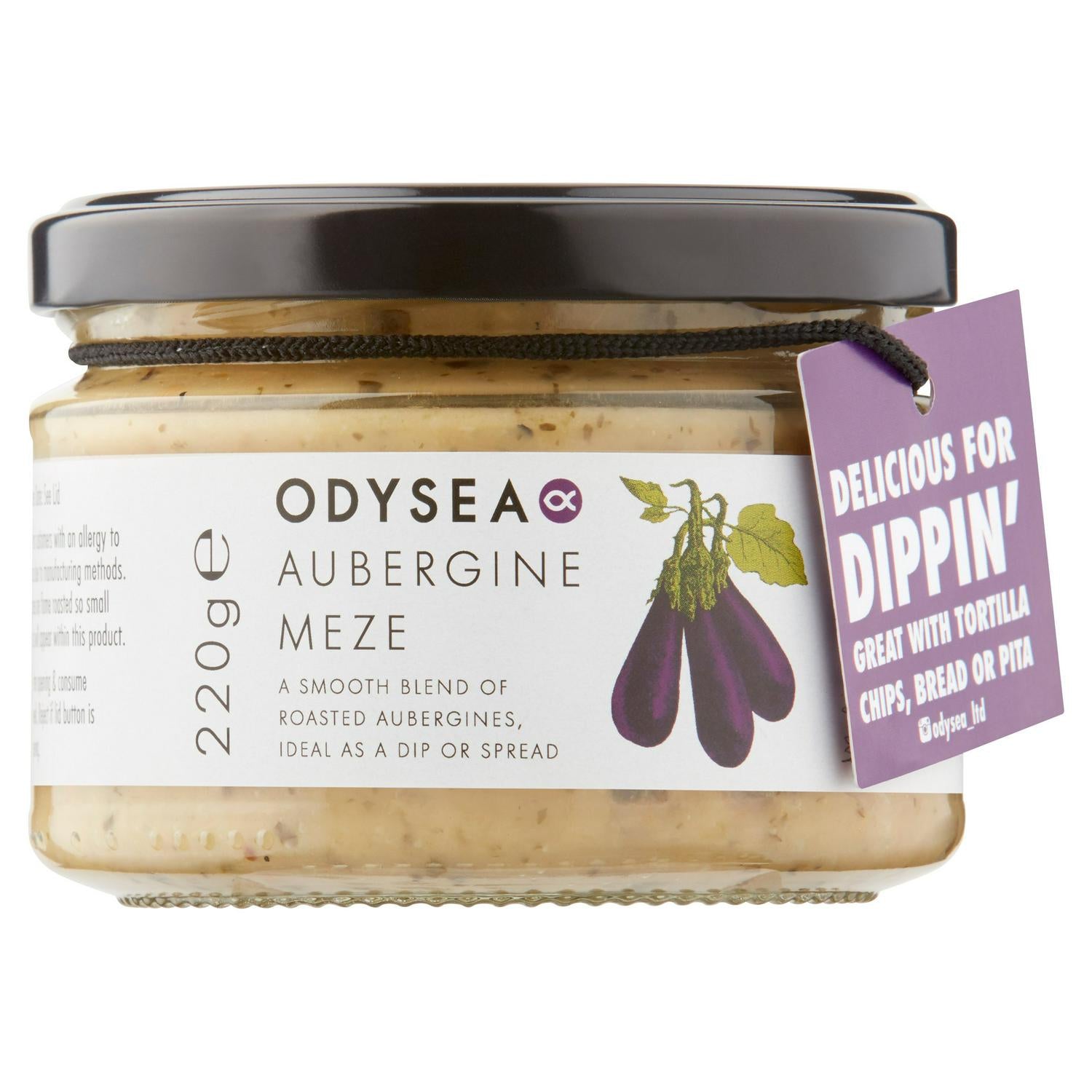Odysea Aubergine Meze dip 220g, imported from the UK