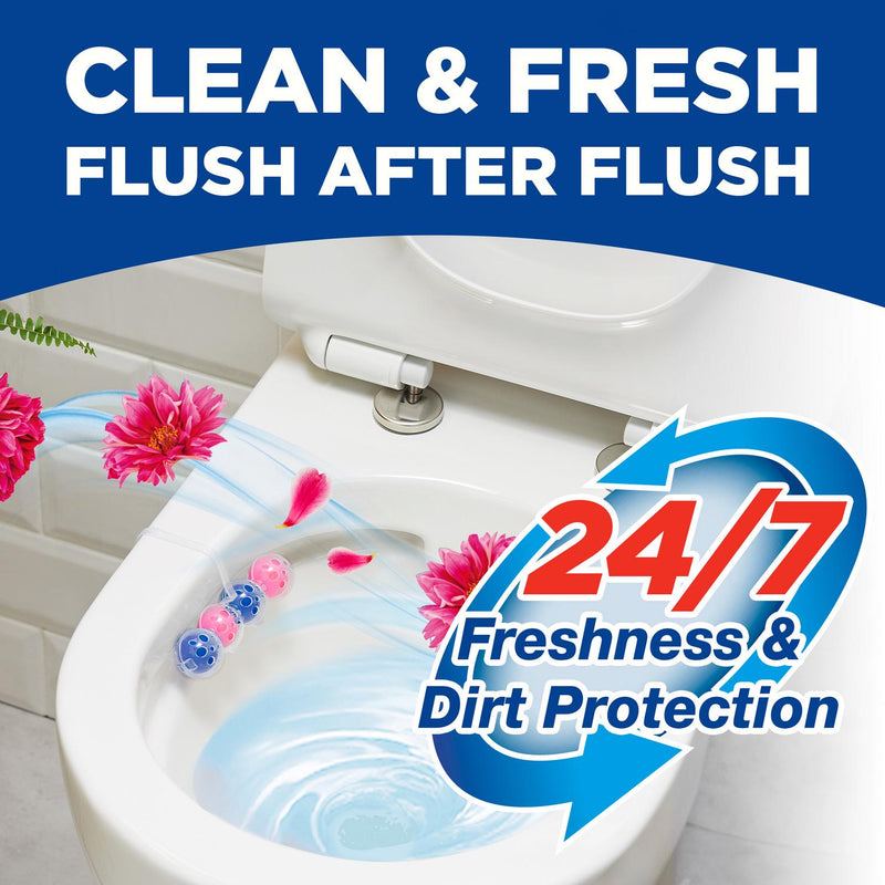 Bloo Power Active toilet rim block flower scent 3x50g - British product