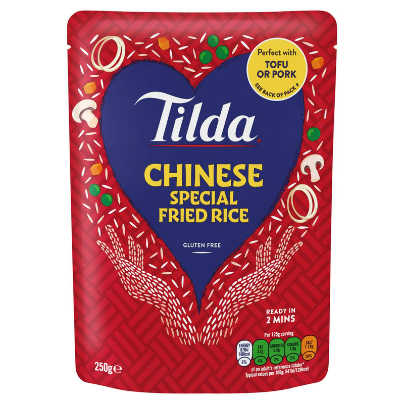 Tilda Chinese Special Fried Rice 250g microwave packet (British brand)