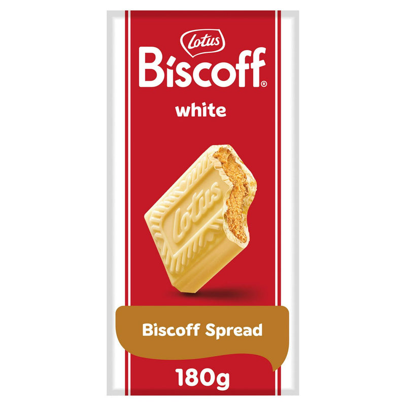 Lotus Biscoff white chocolate bar 180g, UK version
