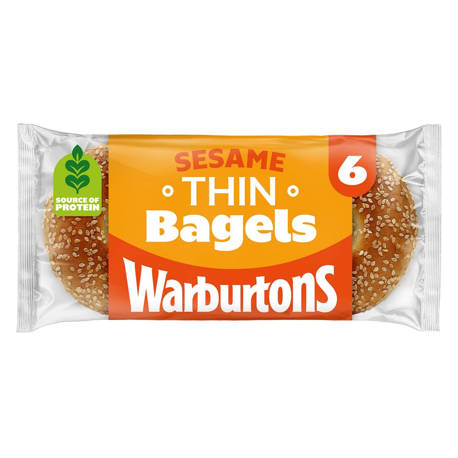 Warburtons Sesame Thin Bagels x6