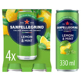 San Pellegrino sparkling lemon mint drink 4 x 330ml (British brand)