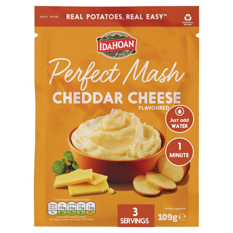 Idahoan Perfect Mash Cheddar Cheese flavoured 109g, UK version