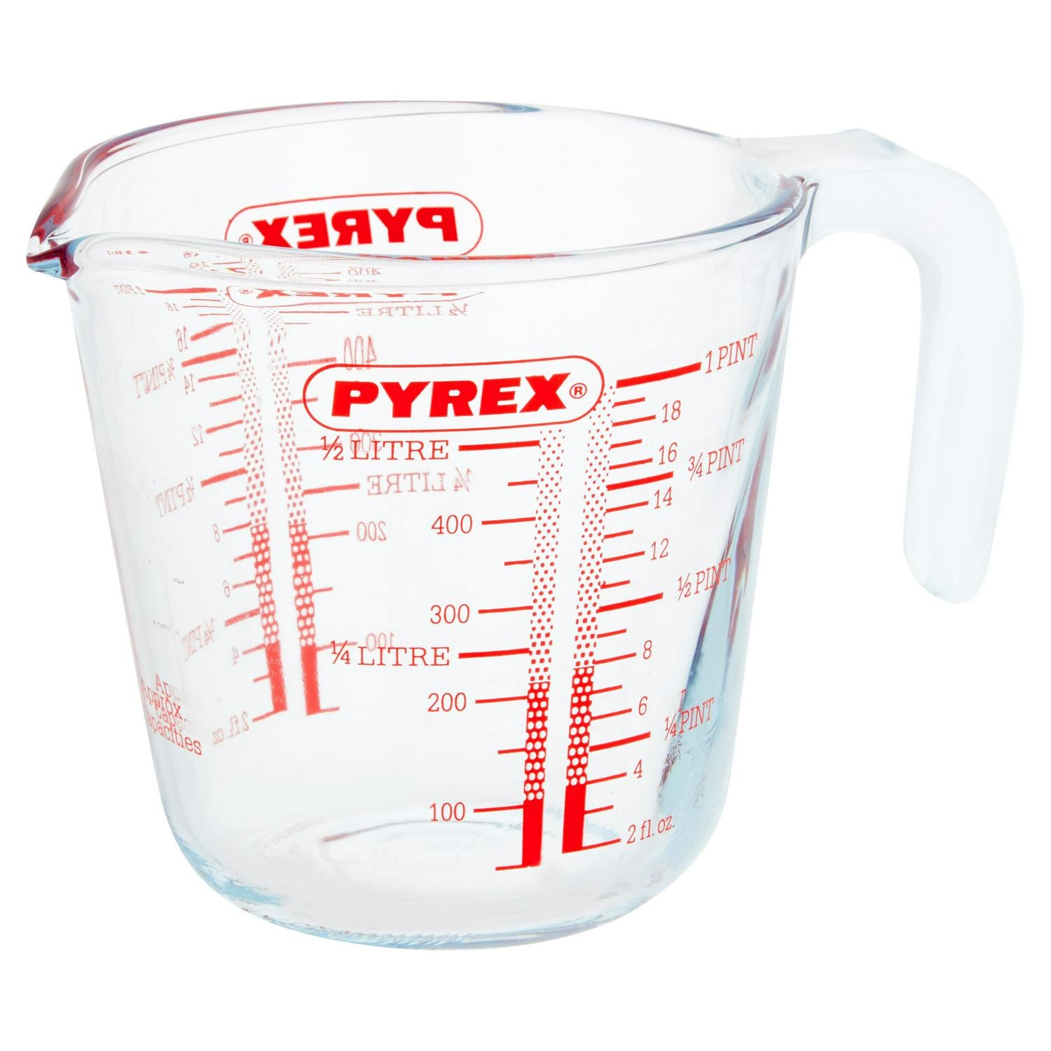 Pyrex Glass Measuring Jug 0.5L, imported from the UK