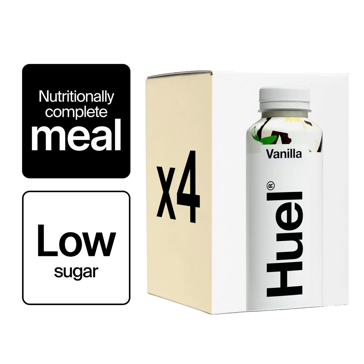 Huel vanilla ready-to-drink meal replacement shake 4x500ml, UK version