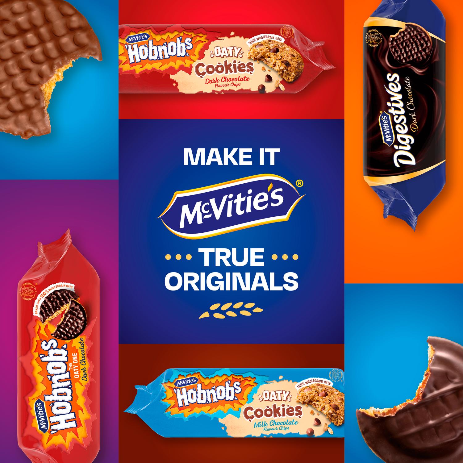 McVitie's Hobnobs dark chocolate oaty cookies 155g, imported from the UK