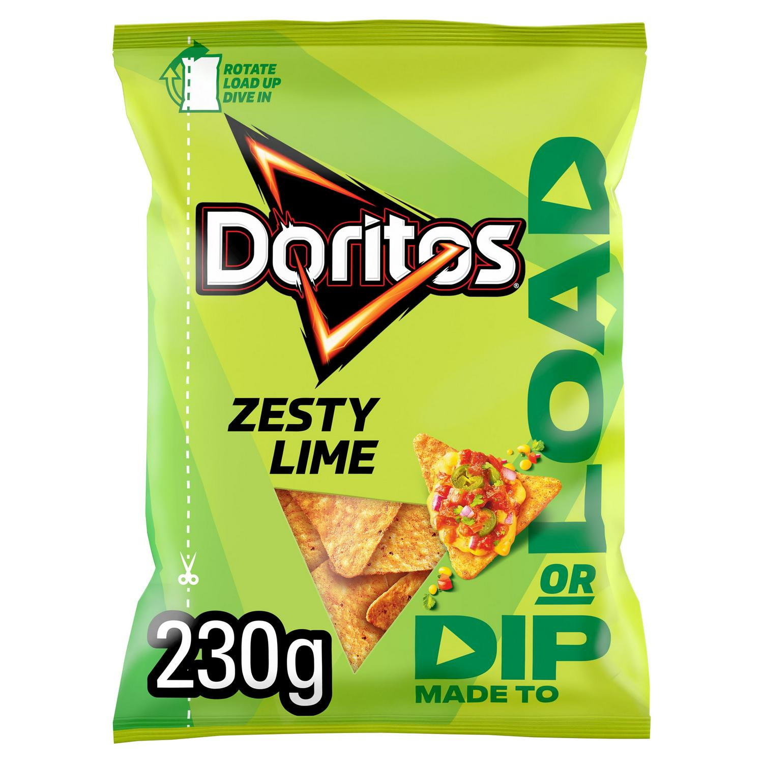 Doritos Zesty Lime Tortilla Chips 230g - British product