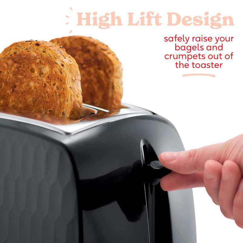 Russell Hobbs toaster black 2 slice model imported from the UK