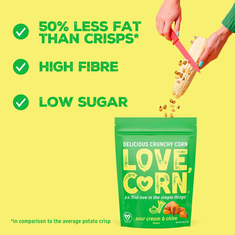Love Corn Sour Cream Chive Crunchy Corn 115g, UK version