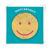 Redback Cards Happy Birthday Greeting Card with Smiley Seqin Face